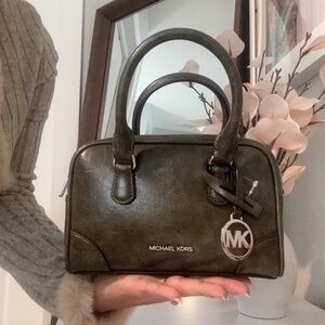 Michael Kors Thompson XS Distressed Convertible Satchel – Olive Green – NEW